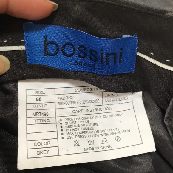 NWT! Bossini men’s grey slim dress pants .
