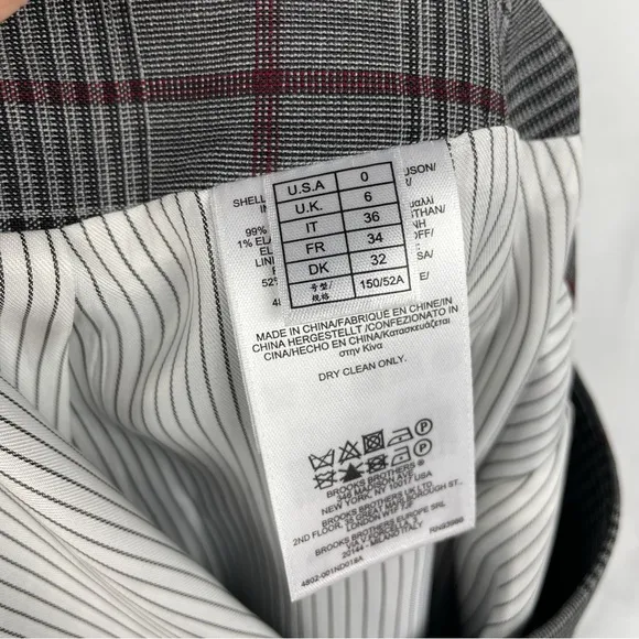 NWT Brooks Brothers Red Fleece Wool Glen Plaid Midi Pencil Skirt Career Gray 0