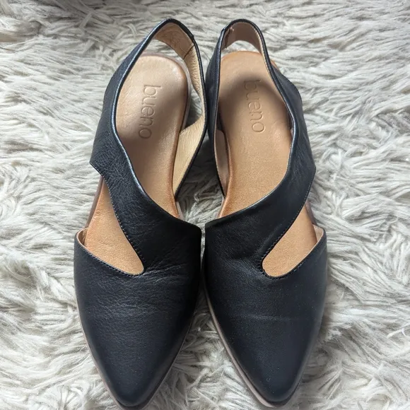NWT Bueno Bianca Slingback Sandal in Black EU 42