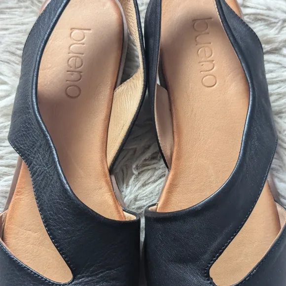 NWT Bueno Bianca Slingback Sandal in Black EU 42