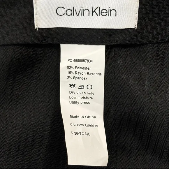 NWT Calvin Klein Men's Jerome X Slim-Fit Performance Dress Pants Blue Sz 38