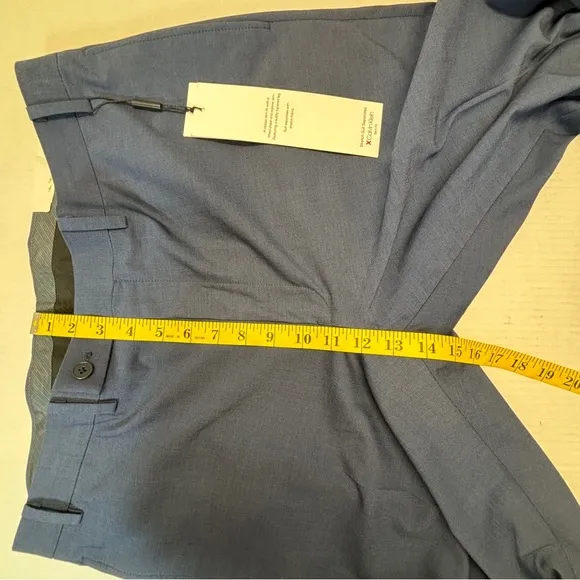 NWT Calvin Klein Men's Jerome X Slim-Fit Performance Dress Pants Blue Sz 38
