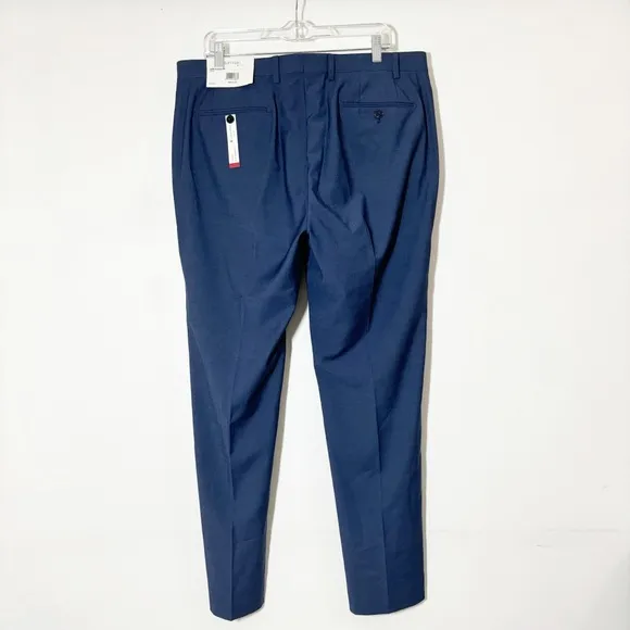 NWT Calvin Klein Men's Jerome X Slim-Fit Performance Dress Pants Blue Sz 38