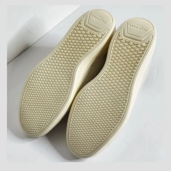 NWT Cole Haan Mens Grand Cross Court Sneakers Perforated Leather Ivory Black 11