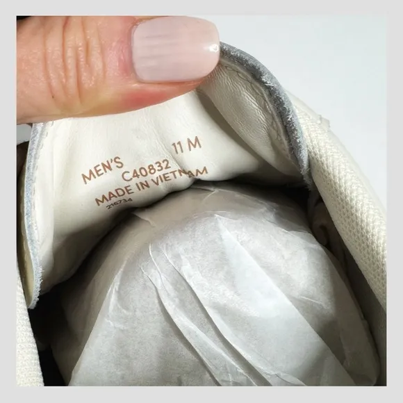 NWT Cole Haan Mens Grand Cross Court Sneakers Perforated Leather Ivory Black 11