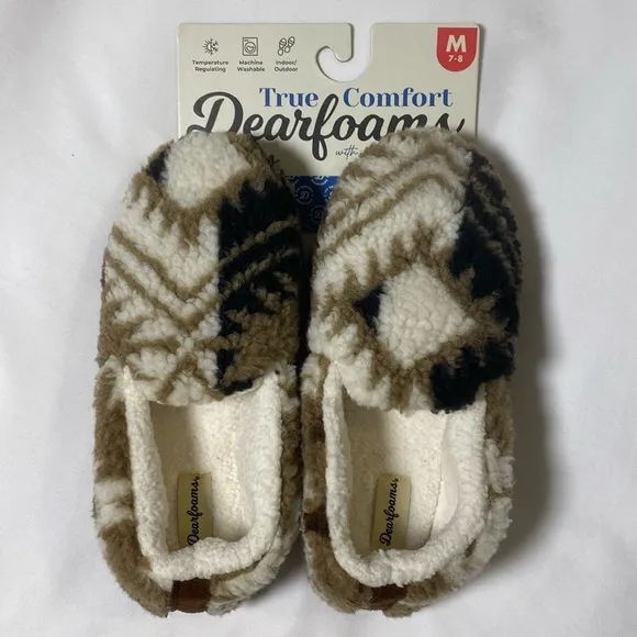 NWT Dearfoams True Comfort Memory Foam Slippers