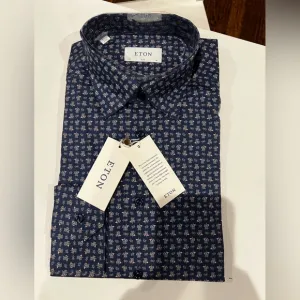 NWT Eton Poplin Button Up