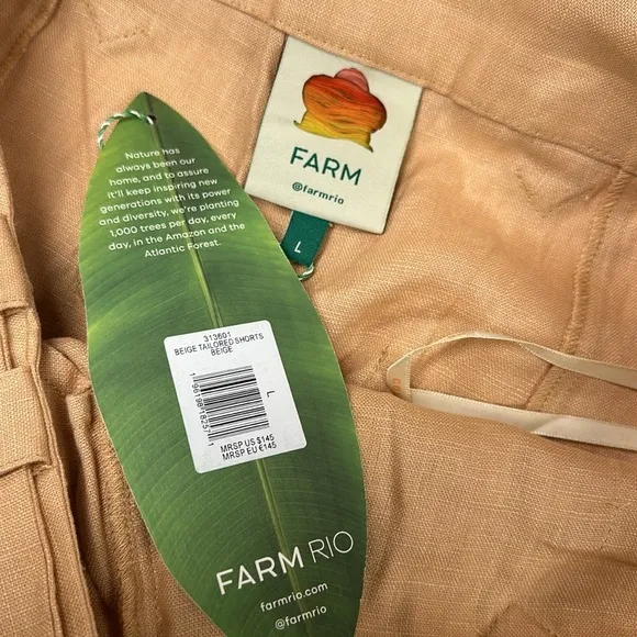 NWT Farm Rio Beige Tailored Shorts