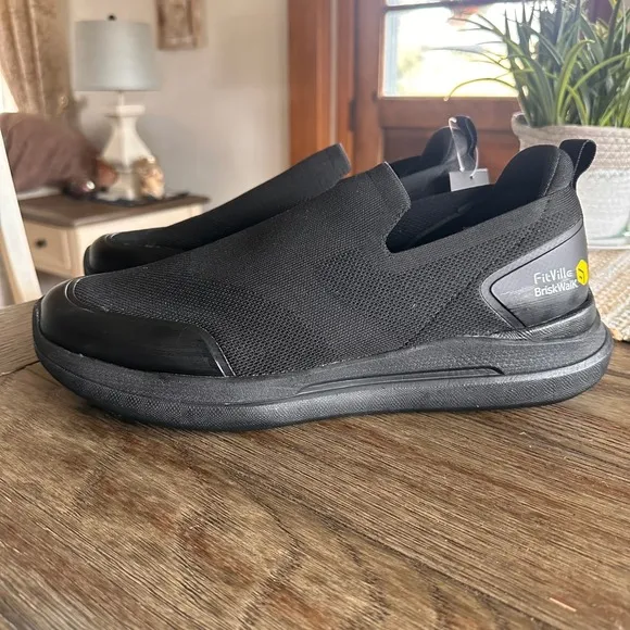 NWT FitVille BriskWalk Slip On Walking Shoes Comfort Mens 13EW Extra Wide
