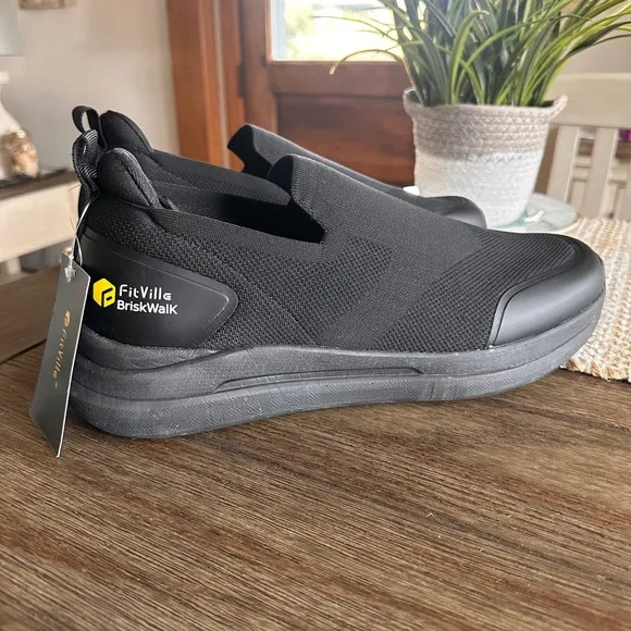 NWT FitVille BriskWalk Slip On Walking Shoes Comfort Mens 13EW Extra Wide