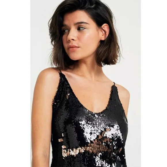 NWT Free People Seeing Double Sequin Slip Dress Women's Size S