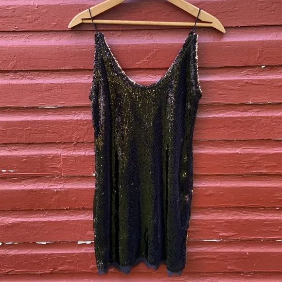 NWT Free People Seeing Double Sequin Slip Dress Women's Size S