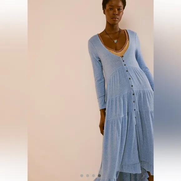 NWT FREE PEOPLE Shania Cardigan/Dress Size XS - Blue Bell