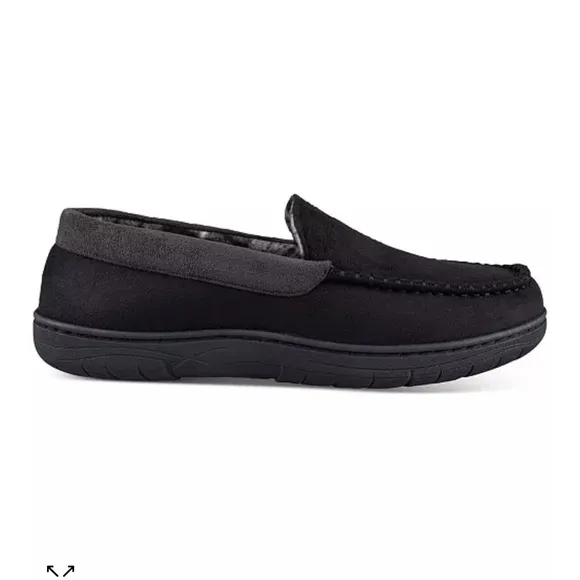 NWT Haggar indoor outdoor microsuede Venetian black slippers size XXL 13/14