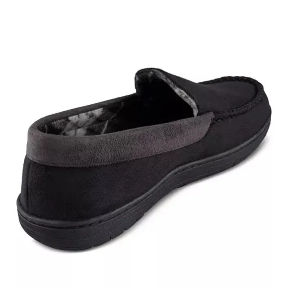 NWT Haggar indoor outdoor microsuede Venetian black slippers size XXL 13/14