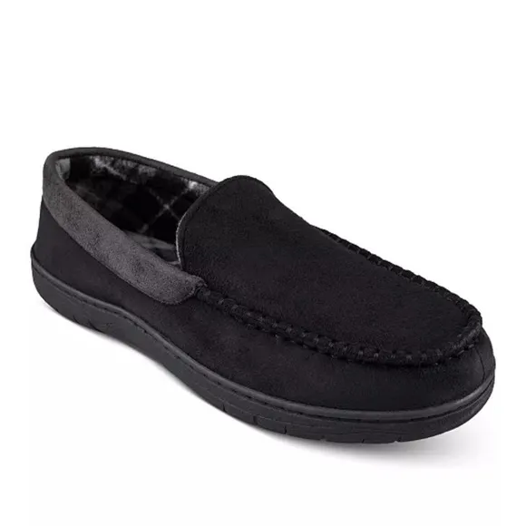 NWT Haggar indoor outdoor microsuede Venetian black slippers size XXL 13/14