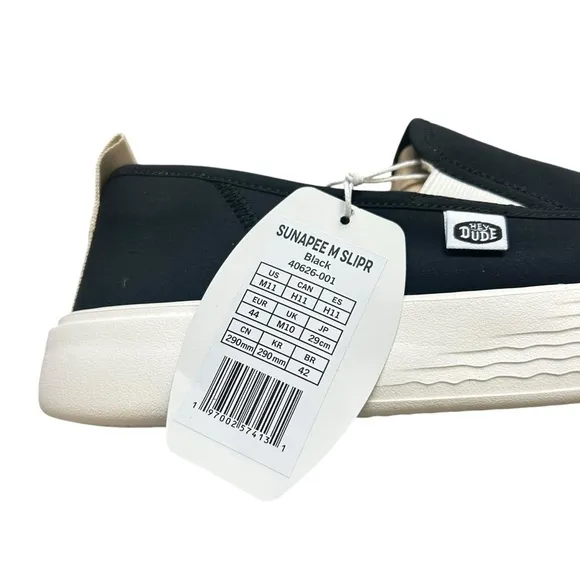 NWT Hey Dude men’s Sunapee fleece lined black slippers size 11 slip on shoes