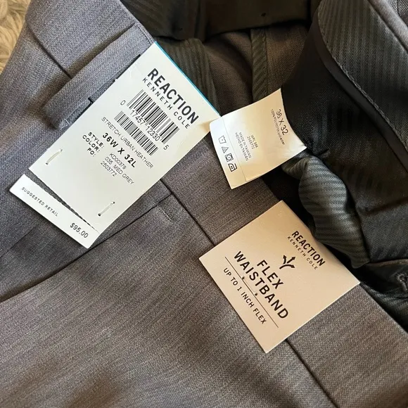 NWT Kenneth Cole Reaction stretch slim fit flex waistband men’s dress pants