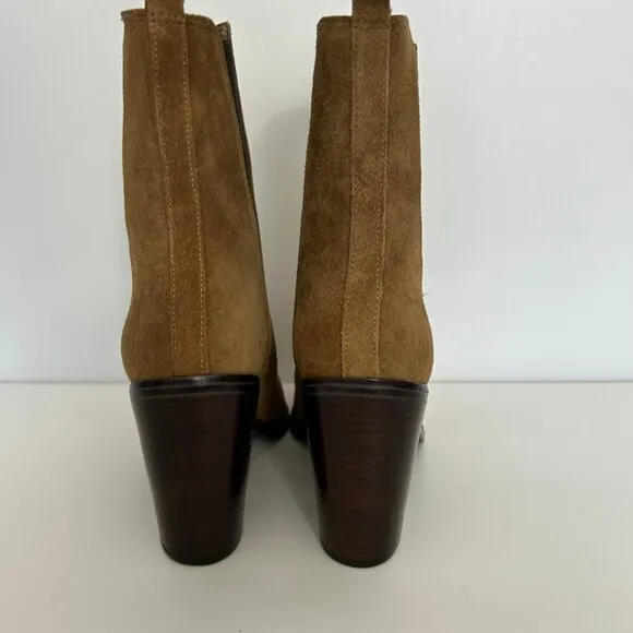 NWT MARC FISHER Leather Block Heel Mid-Calf Boots Women's Size 8.5