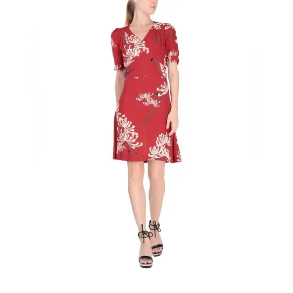 NWT MCQ Alexander McQueen Floral Short Sleeve Tee Shirt  Midi Dress 4