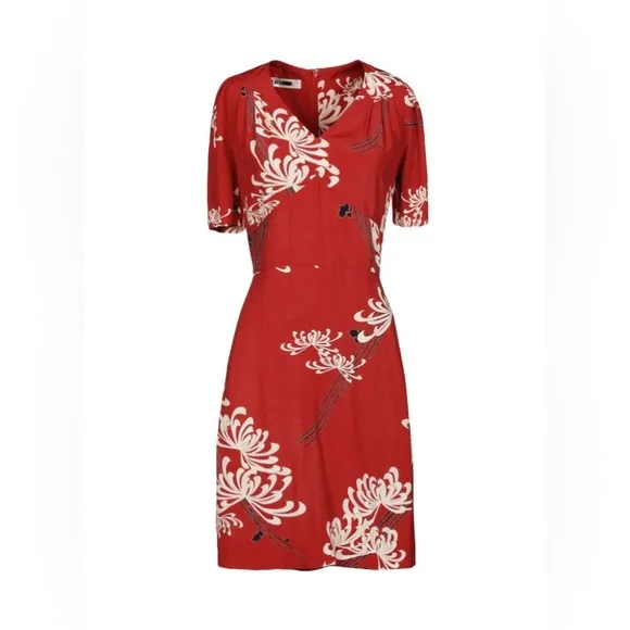 NWT MCQ Alexander McQueen Floral Short Sleeve Tee Shirt  Midi Dress 4
