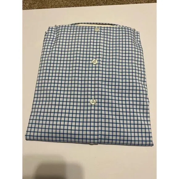 NWT Ministry Of Supply Men's Slim Fit Button Up Aero Dress Shirt Blue White XL