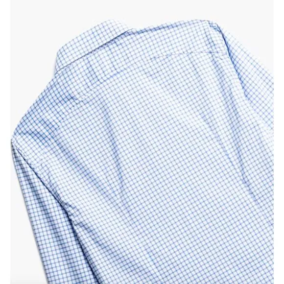 NWT Ministry Of Supply Men's Slim Fit Button Up Aero Dress Shirt Blue White XXL