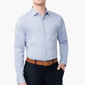 NWT Ministry Of Supply Men's Slim Fit Button Up Aero Dress Shirt Blue White XXL