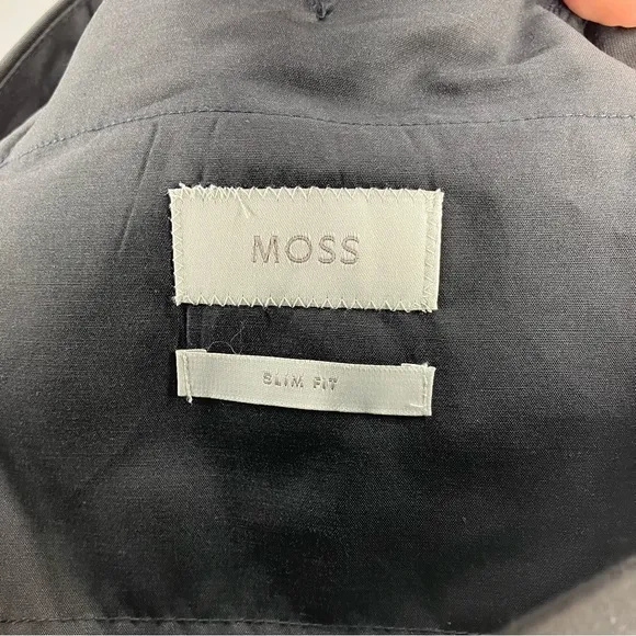 NWT MOSS BROS LONDON Slim Fit Black Dress Trousers 28S