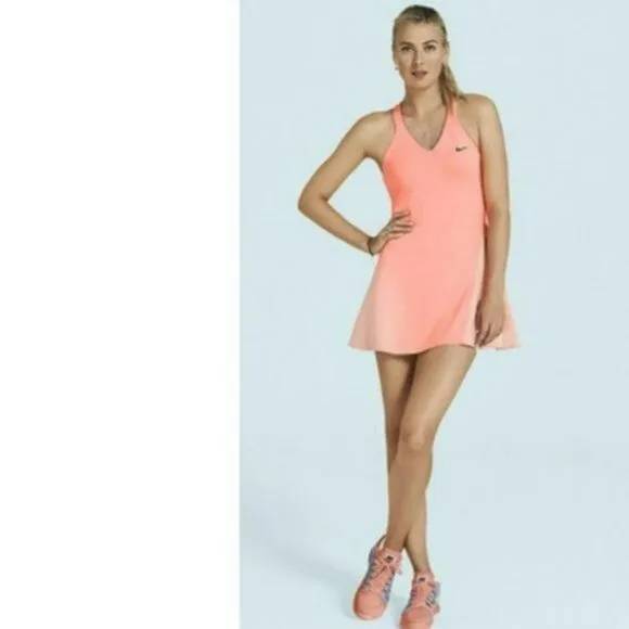 Nwt Nike Maria Sharapova Premier Tennis Dress /w Bra Pink M Medium