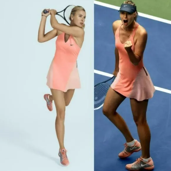 Nwt Nike Maria Sharapova Premier Tennis Dress /w Bra Pink M Medium