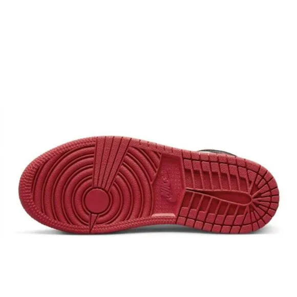 NWT Nike Unisex Air Jordan 1 Mid Shoes, Gym Red/Black Toe, 1 Little Kid