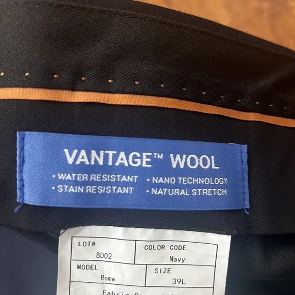 NWT Paul Betenly Super 120's Vantage Wool Slim Fit Dress Pant