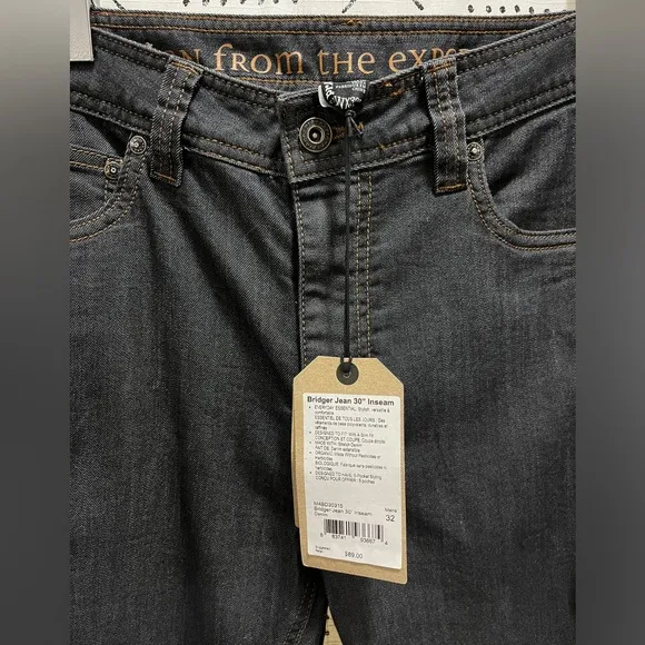 NWT Prana Men’s Bridger Slim Fit Jean 32”x30” Denim