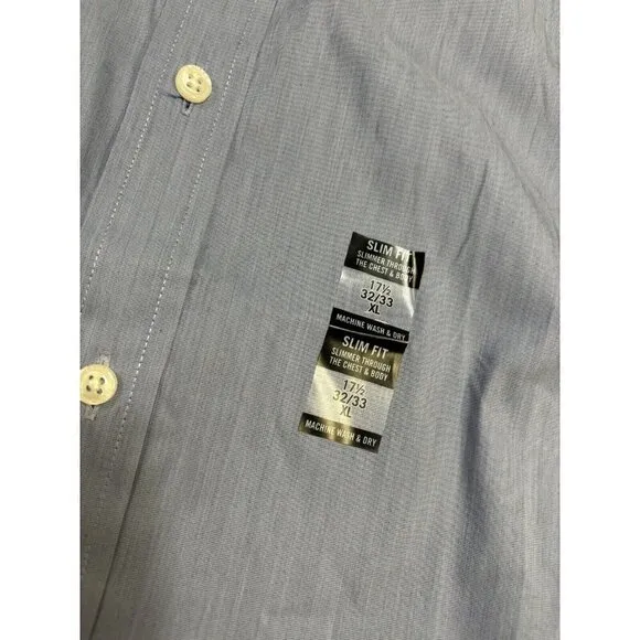 NWT Ralph Lauren Cotton Nylon Stretch Slim Fit Button Up Dress Shirt Size XL