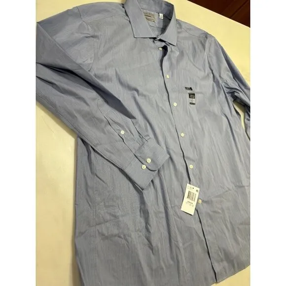 NWT Ralph Lauren Cotton Nylon Stretch Slim Fit Button Up Dress Shirt Size XL