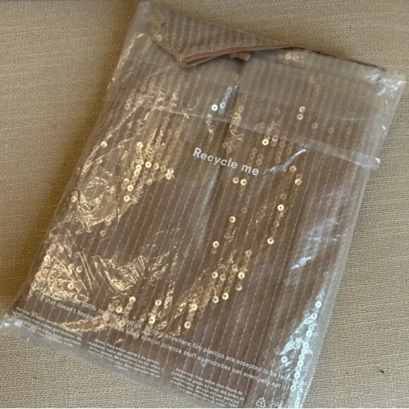 NWT Reformation Sereia Mini Dress Champagne Sequin Holiday Cocktail Medium