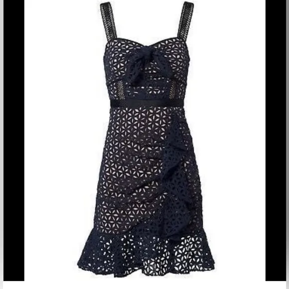 NWT Self-Portrait Broderick navy floral Dress 8