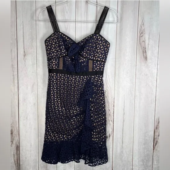 NWT Self-Portrait Broderick navy floral Dress 8