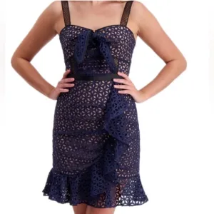 NWT Self-Portrait Broderick navy floral Dress 8