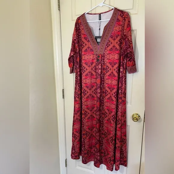 NWT Summer Maxi Dress Orange Size XXL