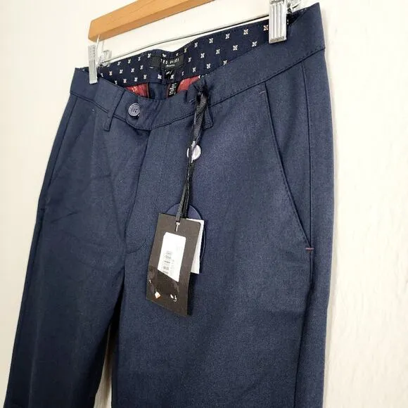 NWT Ted Baker SeyII Slim Fit Plain Trouser Mens Dress Pant Navy