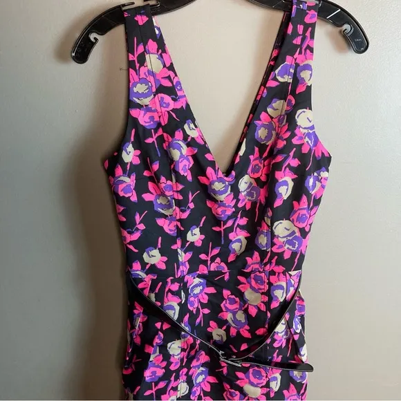 NWT Tracy Reese Plenty Dress sleeveless belted pin-up floral Thea Size 4