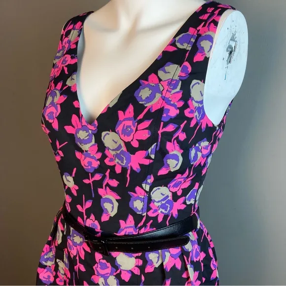 NWT Tracy Reese Plenty Dress sleeveless belted pin-up floral Thea Size 4