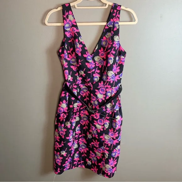 NWT Tracy Reese Plenty Dress sleeveless belted pin-up floral Thea Size 4