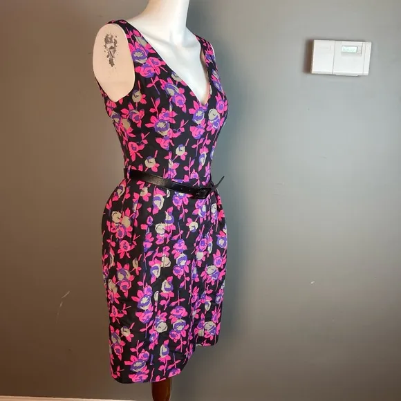 NWT Tracy Reese Plenty Dress sleeveless belted pin-up floral Thea Size 4