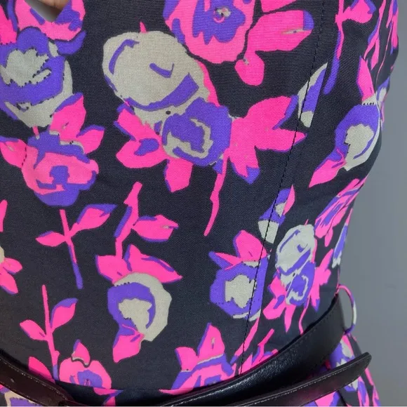 NWT Tracy Reese Plenty Dress sleeveless belted pin-up floral Thea Size 4