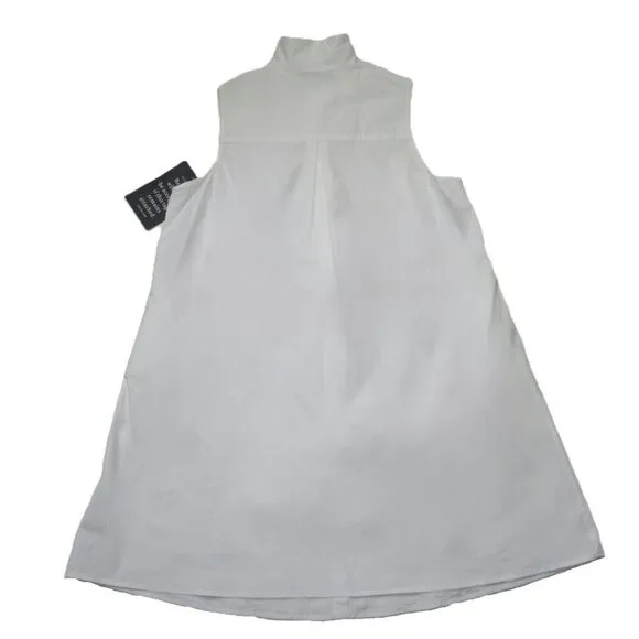 NWT Tuckernuck Charlie in White Sleeveless Cotton Blend Shirt Dress L