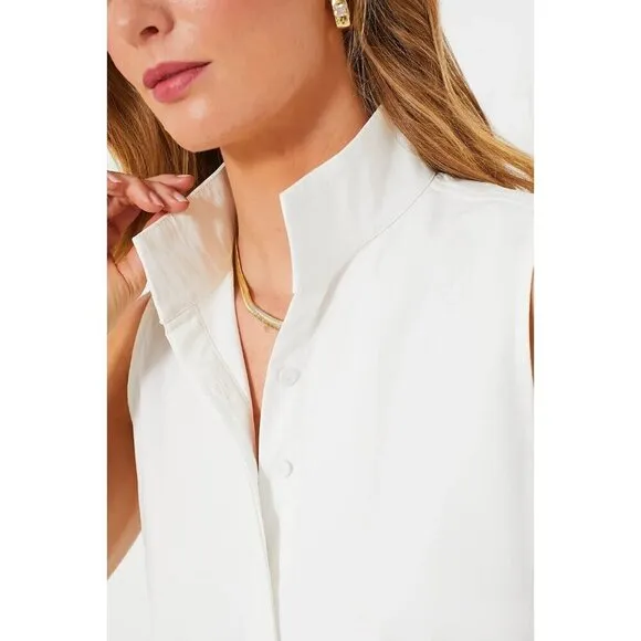 NWT Tuckernuck Charlie in White Sleeveless Cotton Blend Shirt Dress XL