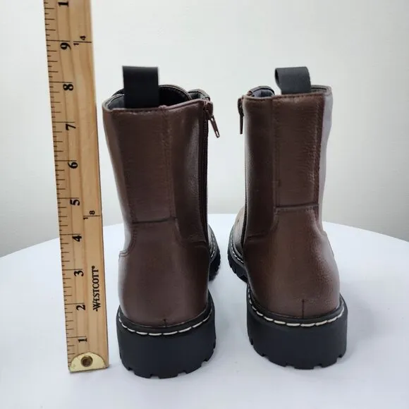 NWT UNIONBAY Y2K Chunky Platform Combat Boots Brown Shoes Size 8.5 Ginni-2
